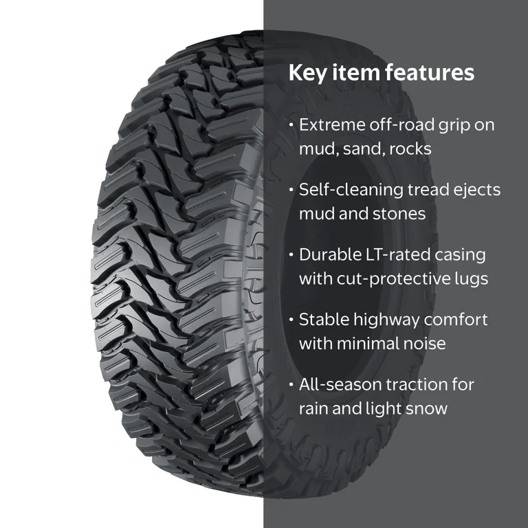 Atturo Trail Blade M/T Mud Terrain Tire, LT33X12.50R20 114Q E, for 