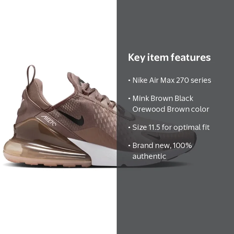 Men's Nike Air Max 270 Mink Brown/Black-Orewood Brown (IB7751 200