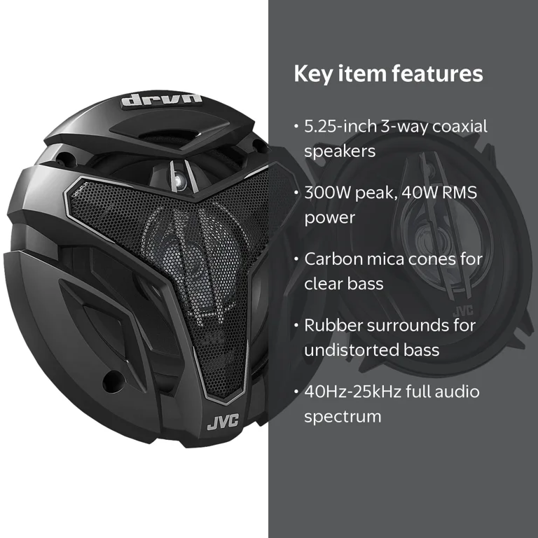 JVC Mobile CS-ZX530 DRVN ZX Series Coaxial Speakers (5.25