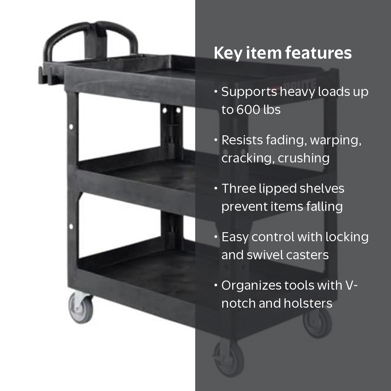 Rubbermaid Commercial 2196862 BRUTE 25.24 in. x 44 in. x 47 in. 3
