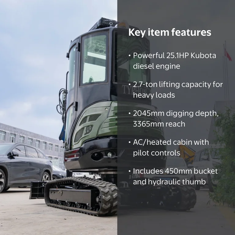 TYPHON TERROR XXV 2.7 Ton Mini Excavator with AC/Heater Cabin