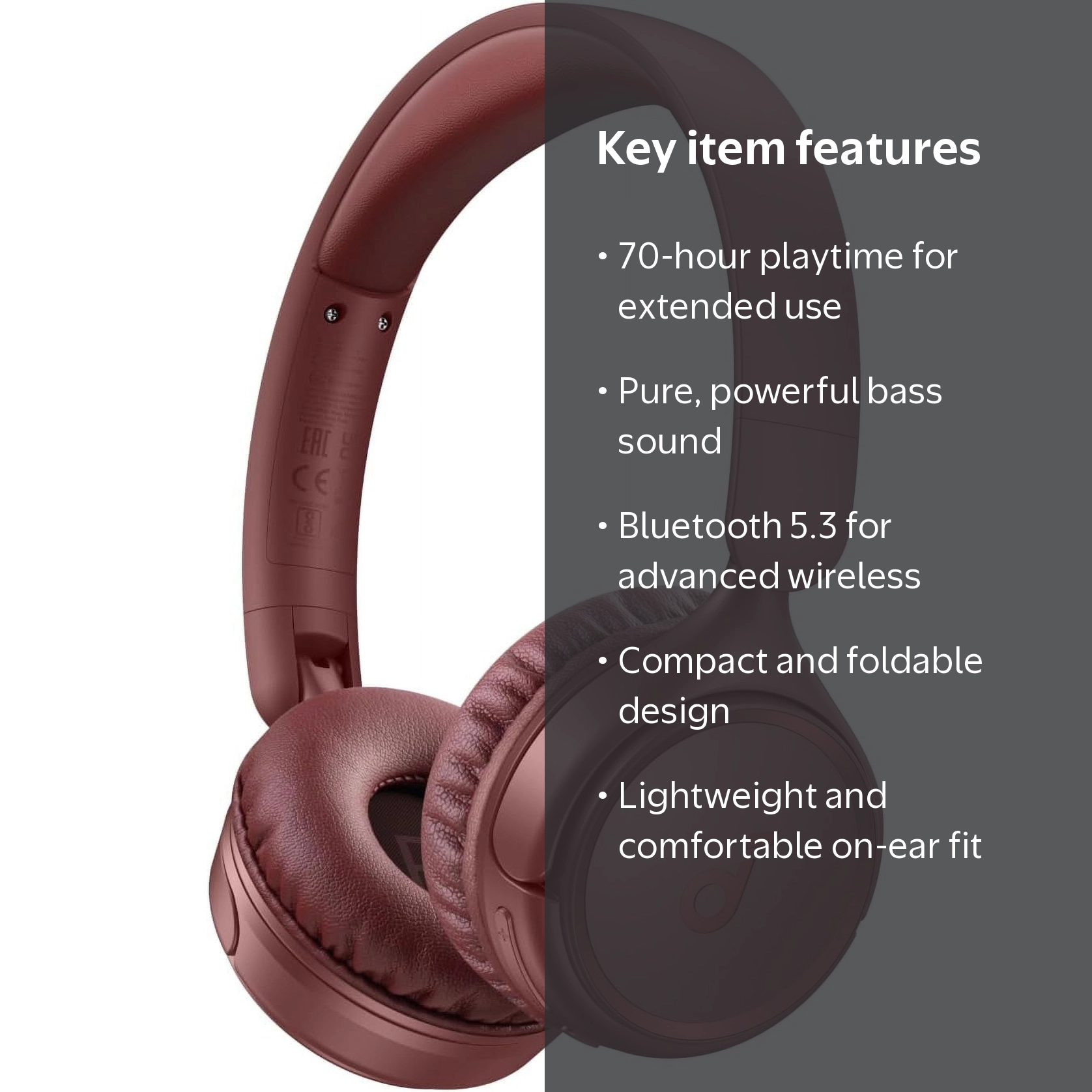 Soundcore H30i Wireless On-Ear Headphones, Bluetooth, 70H Playtime