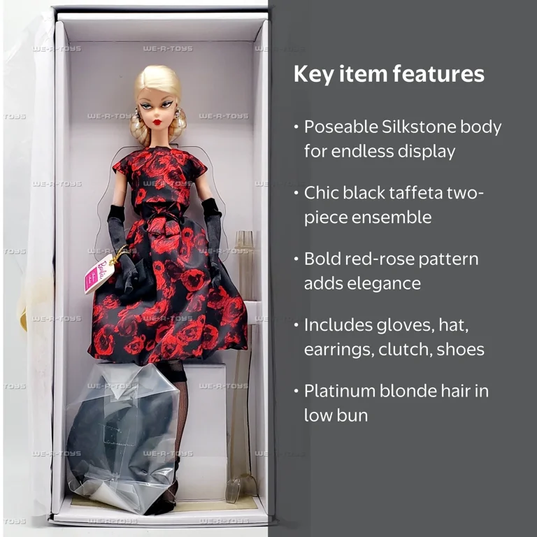 Barbie BFMC Elegant Rose Cocktail Dress Genuine Silkstone Doll 2017 Mattel FJH77