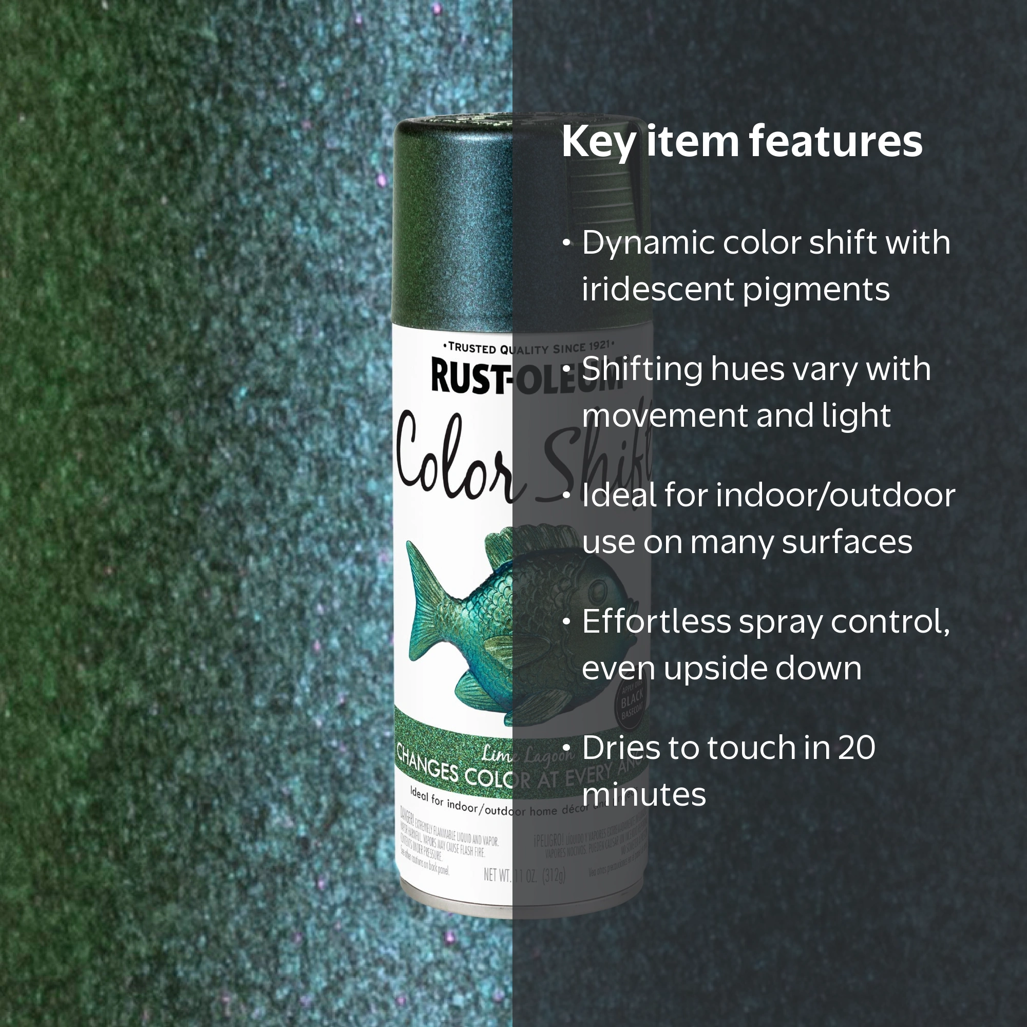 Lime Lagoon, Rust-Oleum Color Shift Spray Paint-398585, 11 oz