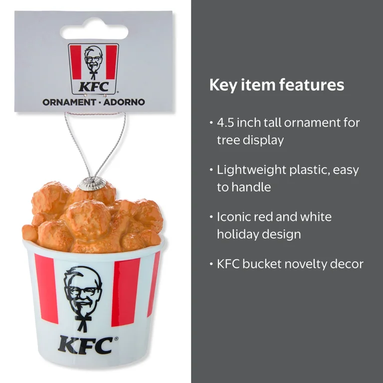 KFC Chicken Bucket Decoupage Ornament, Red, by Ruz - Walmart.com