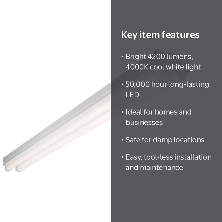 Metalux, Ceiling Strip Light, 4ST2L4040R, 4 ft 2-Light LED