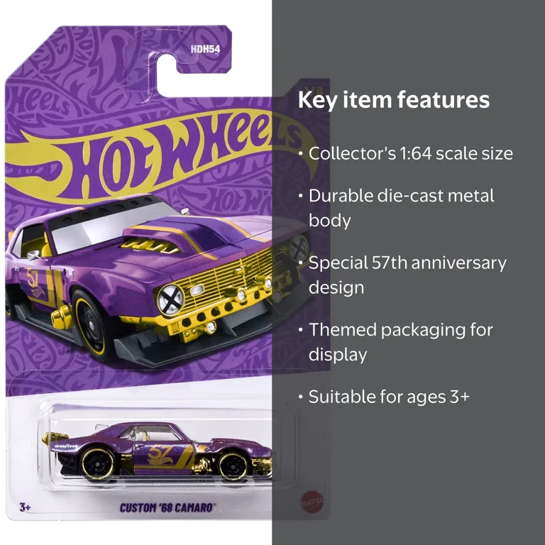 Hot Wheels 1:64 Scale Die-Cast Toy Car or Truck with Purple