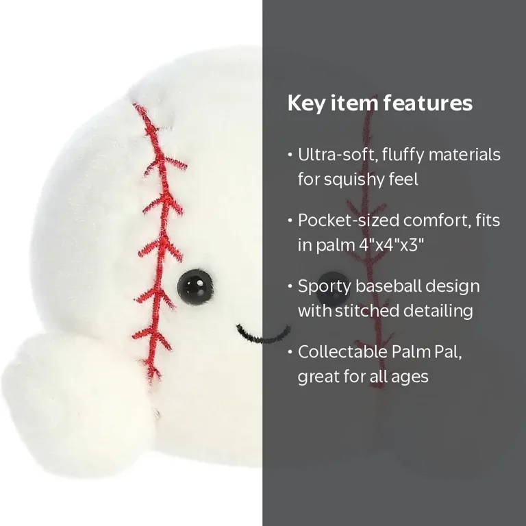 Aurora, Stuffed Animal, Pocket-Sized Palm Pals™ Slugger Baseball