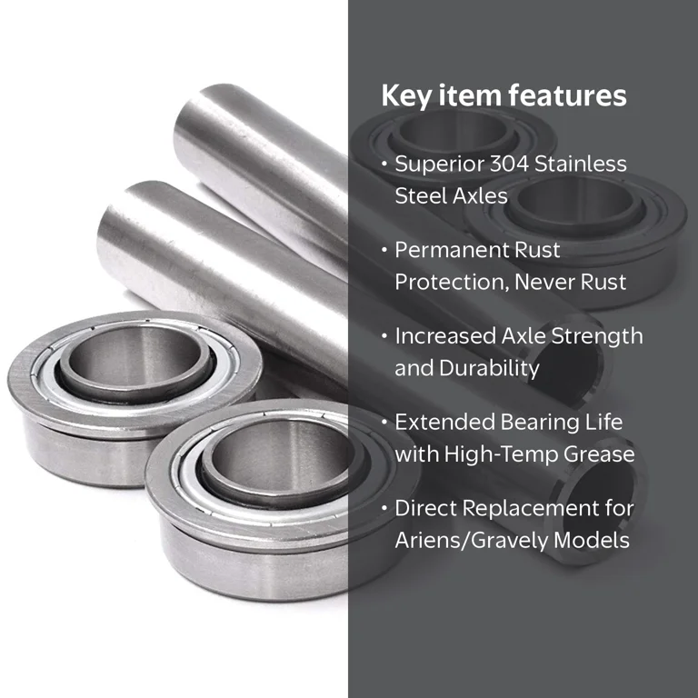 HD Switch Stainless Steel Axle and Bearing Kit, Fits Gravely