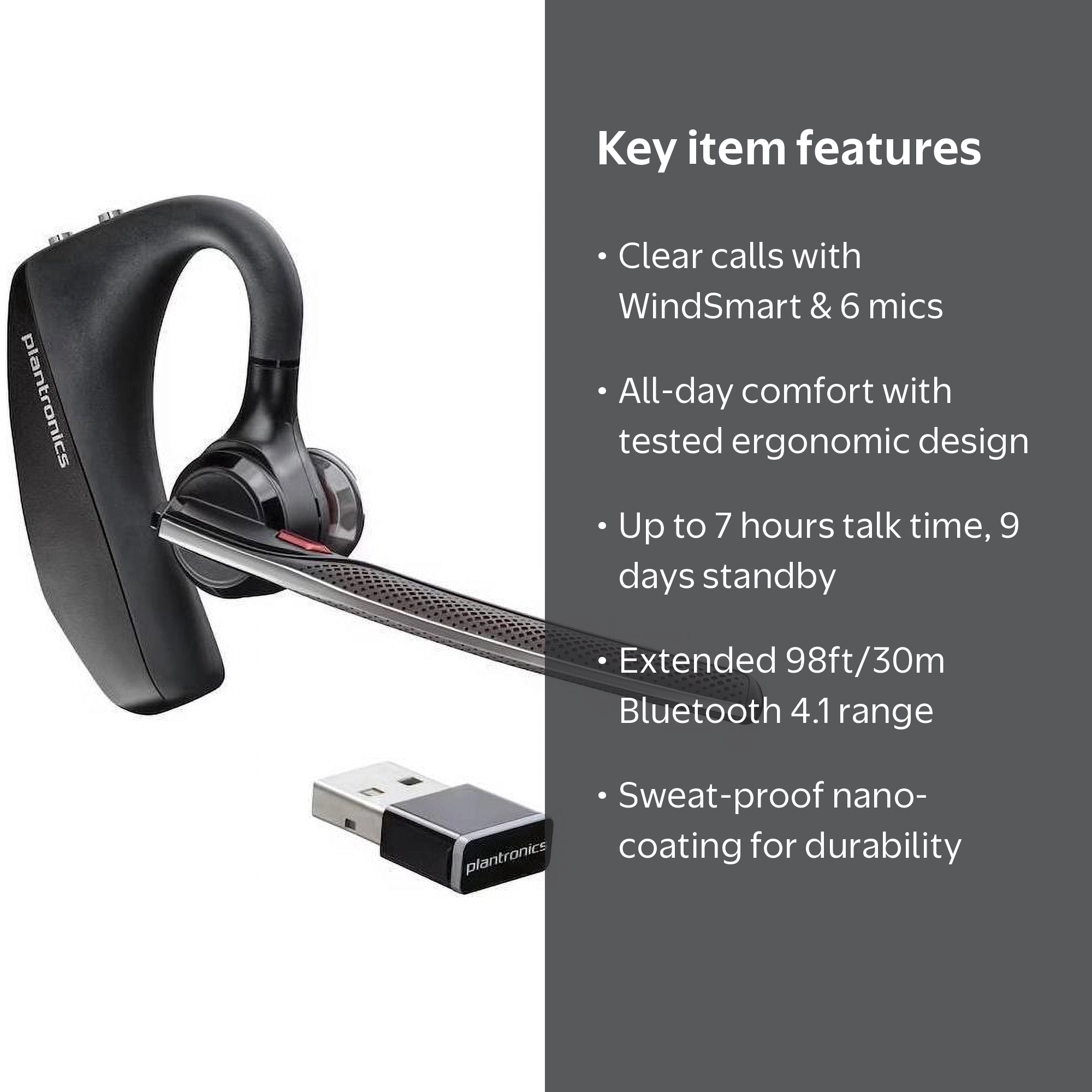 Plantronics, Headset, Bluetooth wireless, Noise cancelling
