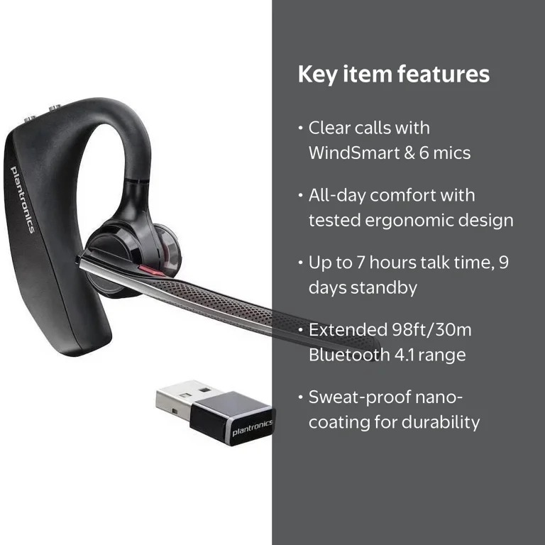 Plantronics, Headset, Bluetooth wireless, Noise cancelling