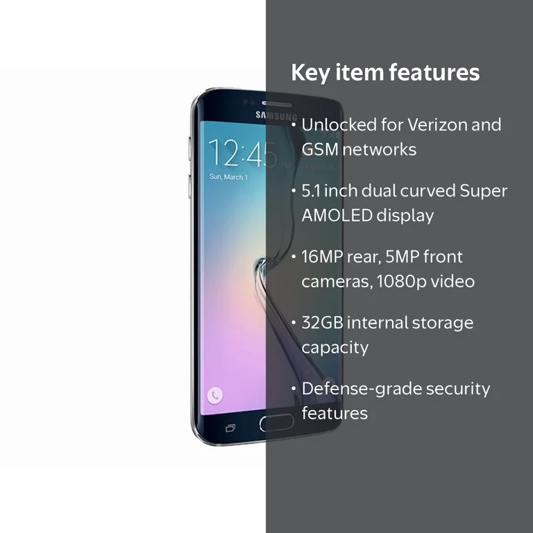 Samsung Galaxy S6 Edge SM-G925V 32GB Verizon + GSM Unlocked, Black