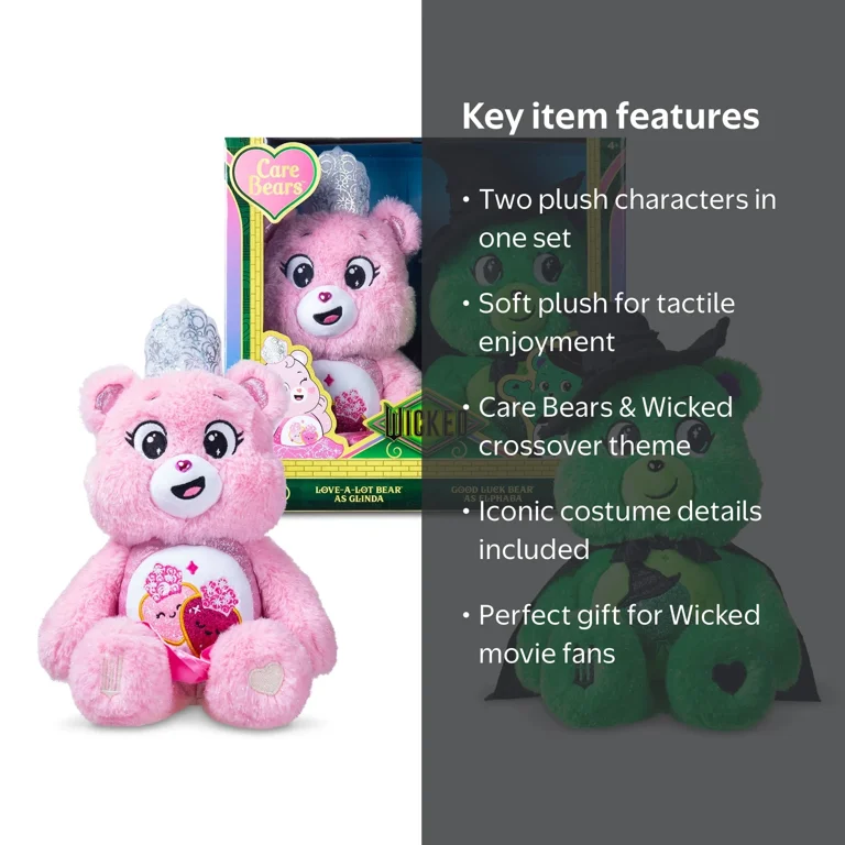 Care Bears x Wicked 2-Pack - Love-a-Lot Bear as Glinda & Good Luck
