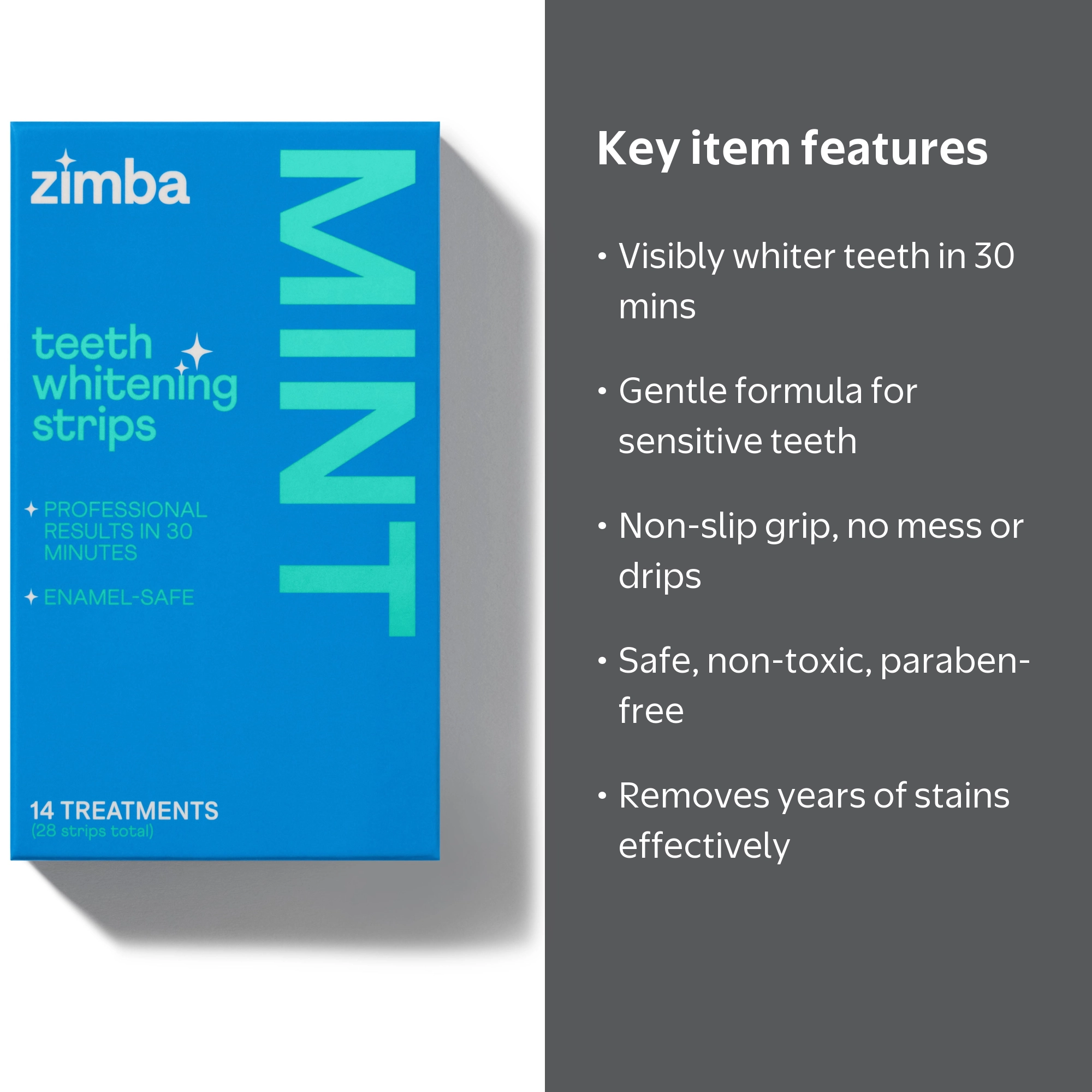 Dr'sホワイトセミラド 3袋 Zimba, Teeth Whitening Strips, 28 Strips, Enamel Safe Vegan Mint
