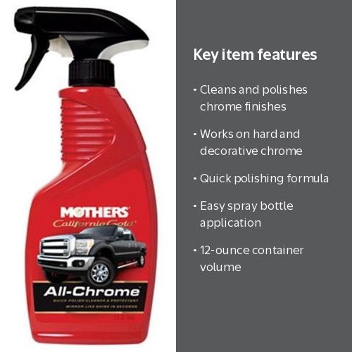 Mothers, California Gold All Chrome Polish, 12 Oz. Liquid Spray