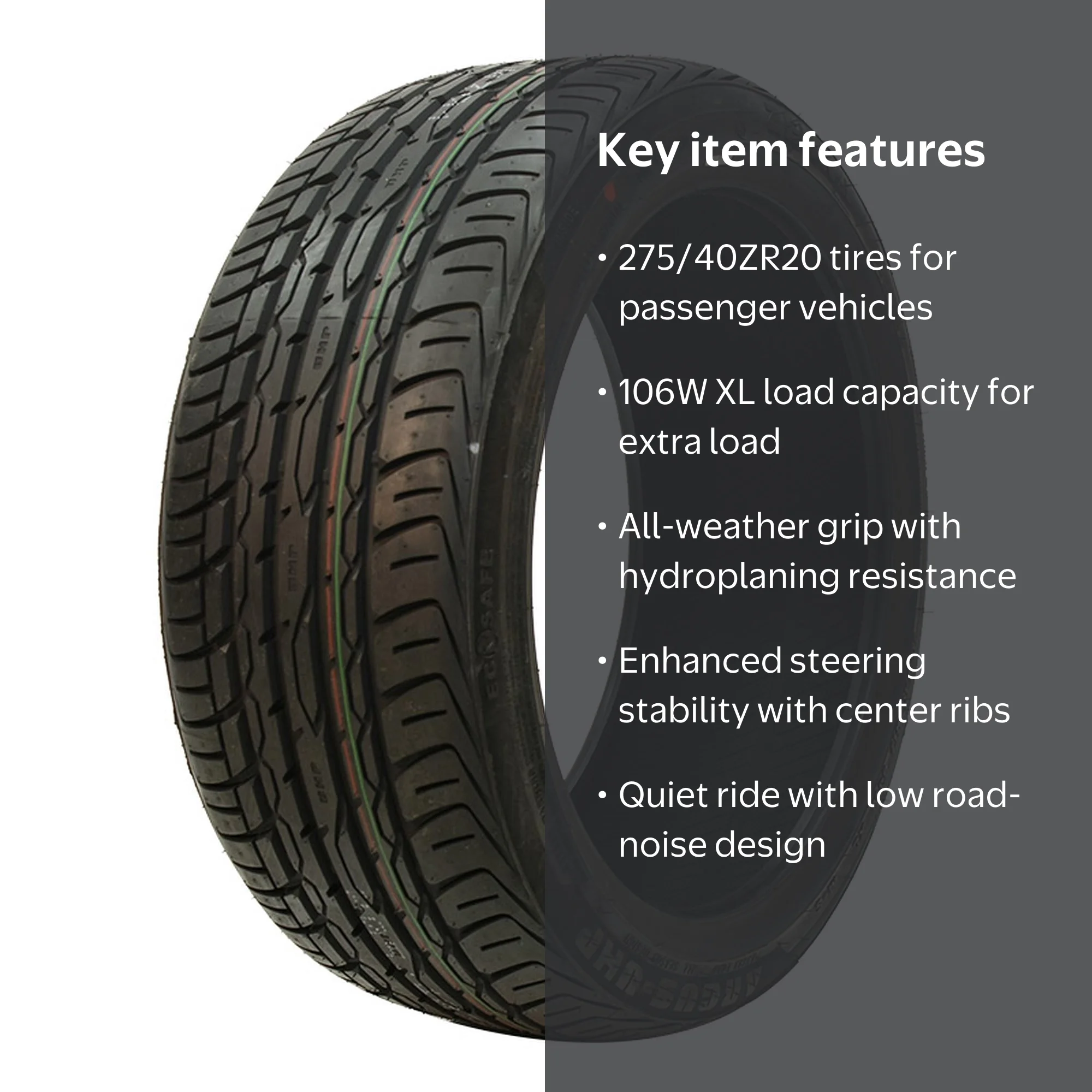 Zenna, Passenger Tire, All Season, 275/40ZR20 106W XL - Walmart.com