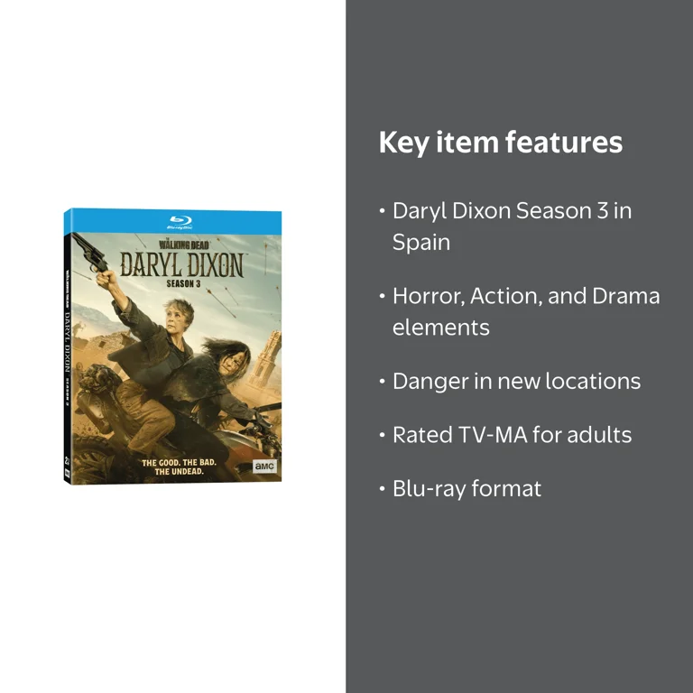 Anderson, Walking Dead Daryl Dixon Blu-ray, Season 3, AMC, Horror
