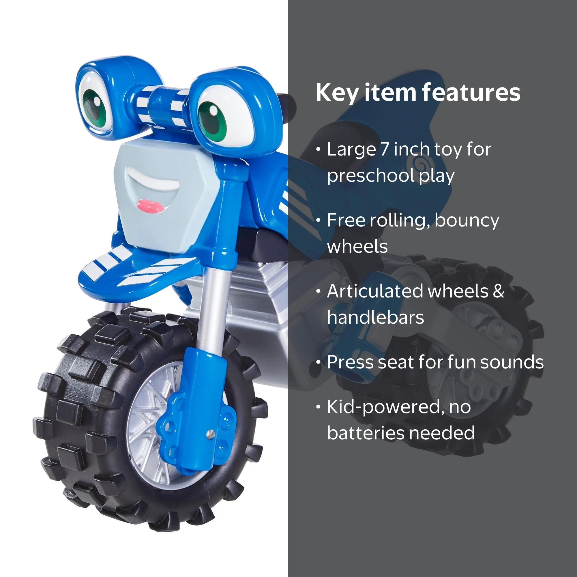 Ricky Zoom Super Rev Loop – 7 Inch Free Rolling Toy Motorcycle