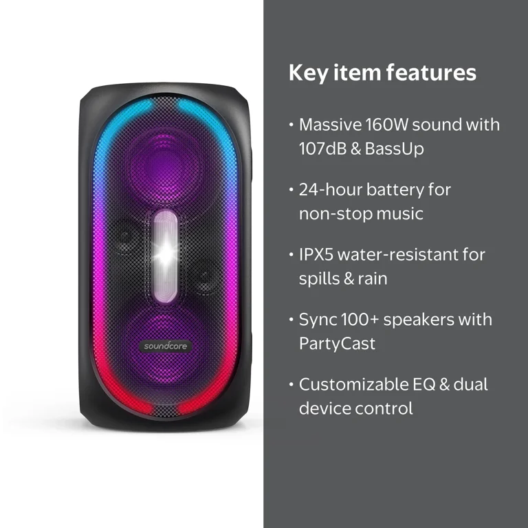 Anker Soundcore Rave+ Portable Bluetooth Waterproof Speaker