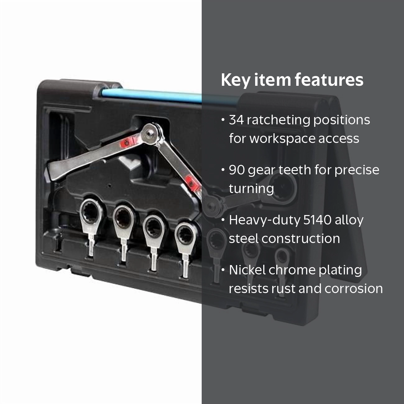 Allied International Exo-Fit 9-Piece Sae Extreme Access Ratcheting