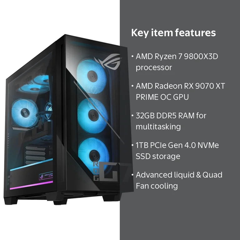 ASUS Gaming Desktop PC GM700TZ-NS776 AMD Ryzen 7 9800X3D 32GB DDR5