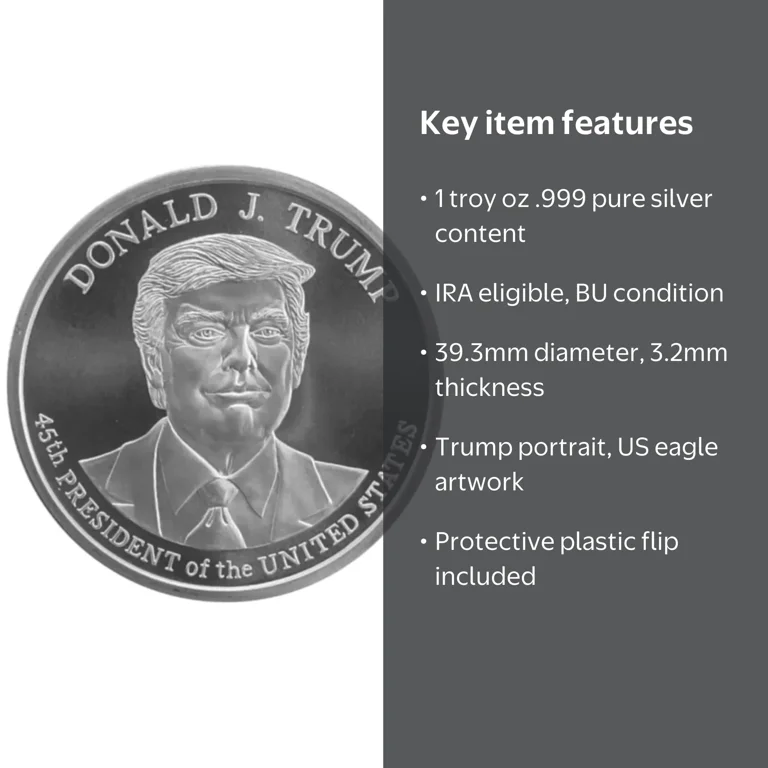 Private Mint, Donald J. Trump Silver Round, 1 Oz .999 Fine Silver