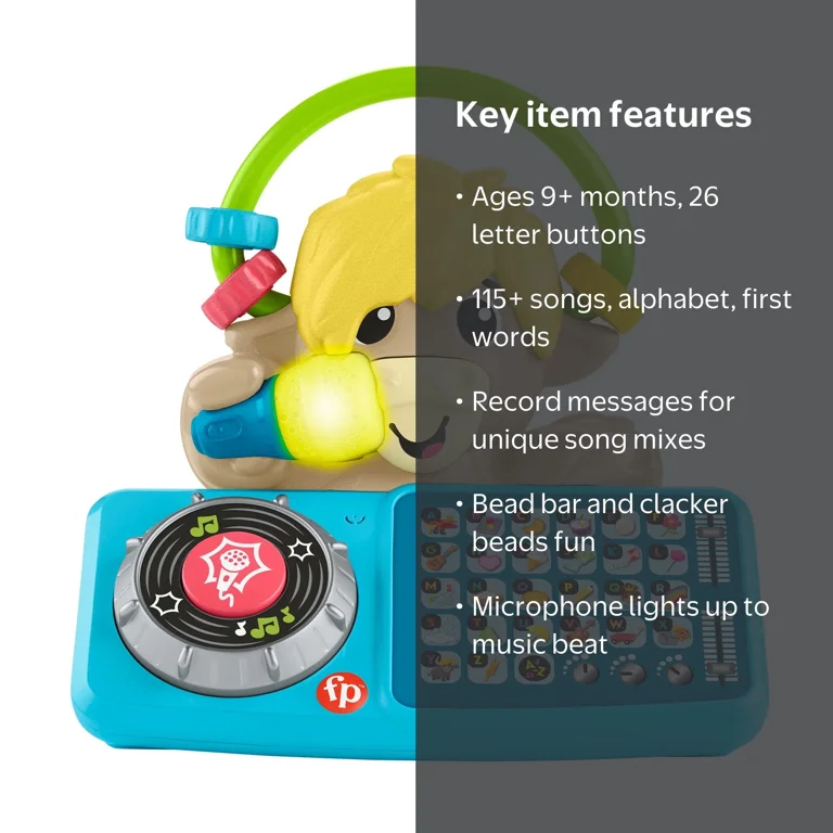 Fisher-Price, Baby Learning Toy, Link Squad A to Z Yak, Music