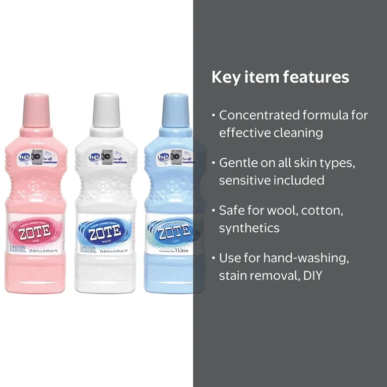 ZOTE Liquid Laundry Soap, Hand Washing Detergent, Blue, White, Red