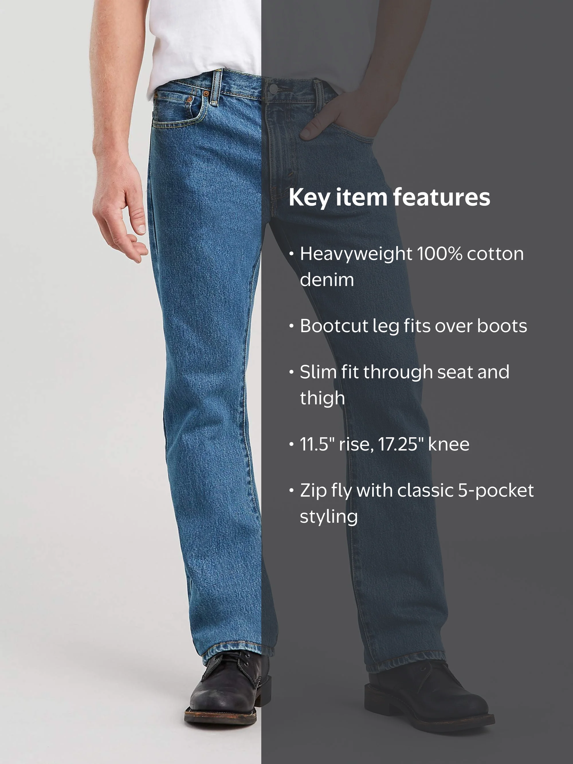 Levi's, Men's 517 Bootcut Jeans, size 32, 100% cotton denim