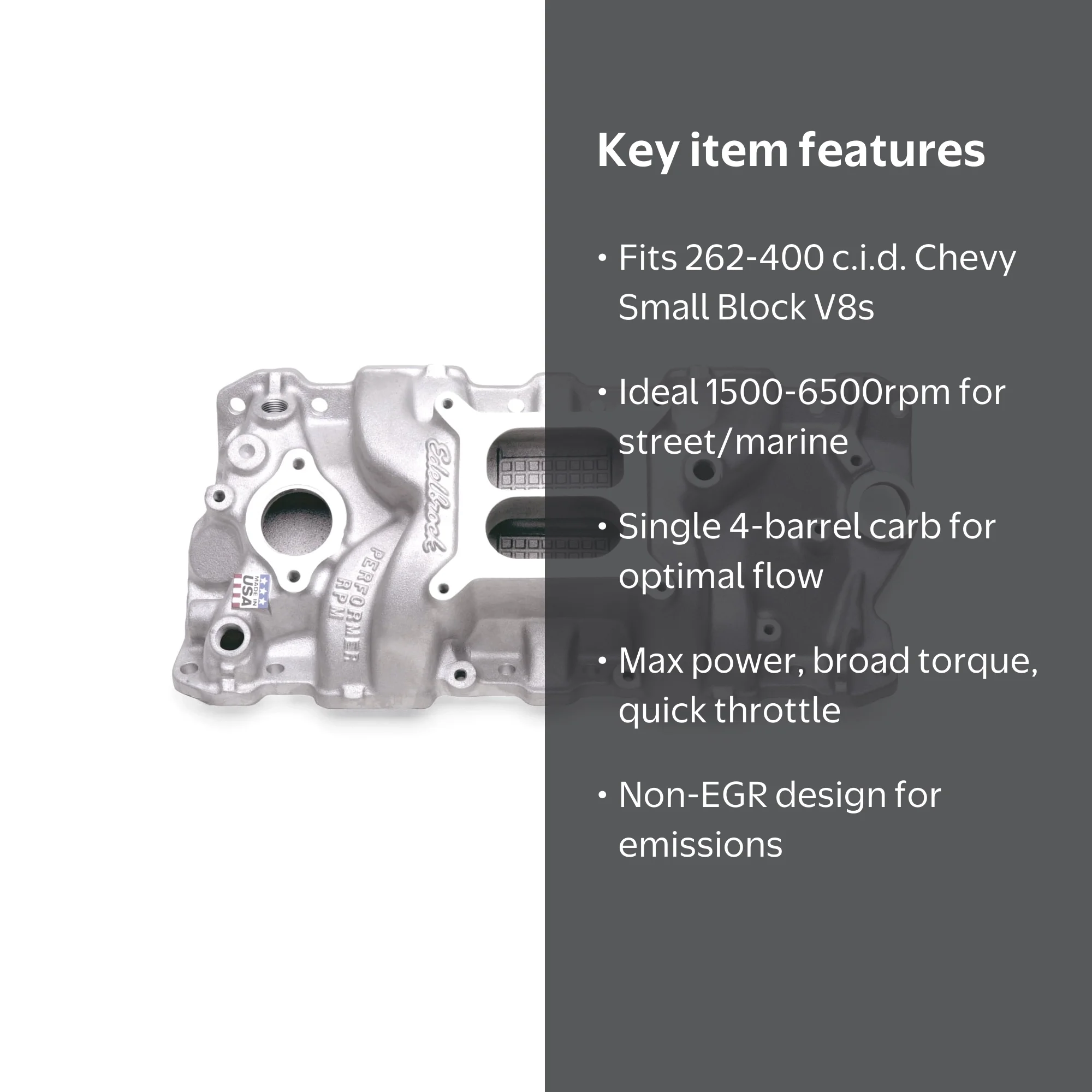 Edelbrock 7101 Performer RPM Intake Manifold - Walmart.com