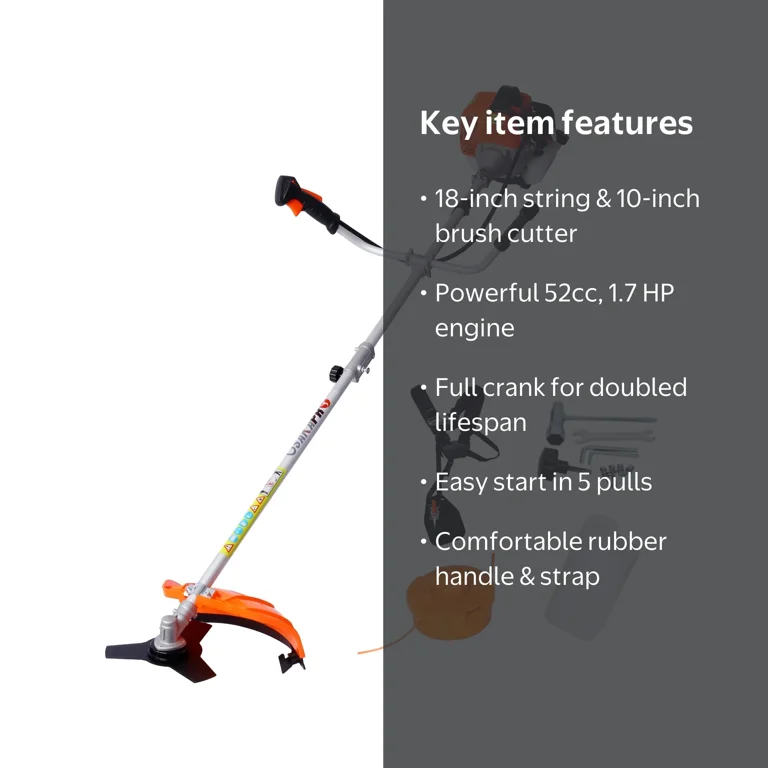 52cc Weed Eater/Wacker Gas Powered, 2 in 1 String Trimme,with 10
