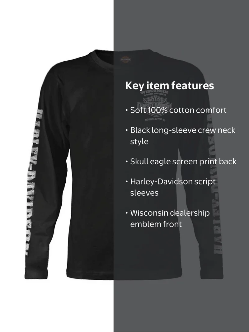 Harley-Davidson Original Merchandise Men's Lightning Crest Graphic