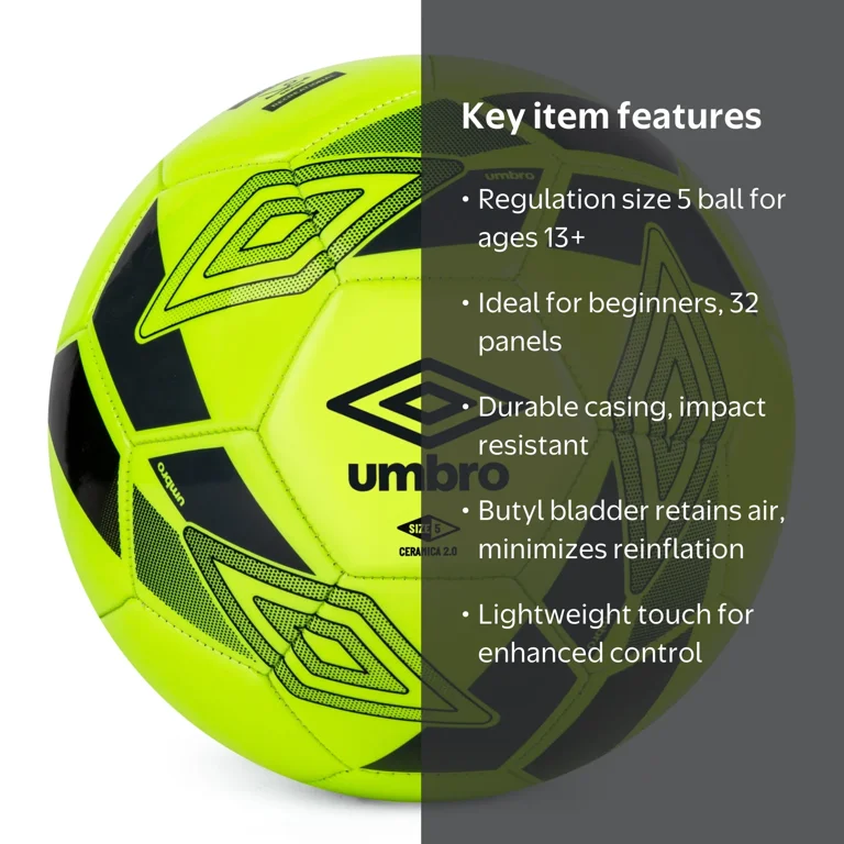 Umbro Ceramica 2.0 Size 5 Soccer Ball, Yellow, Youth and Beginner