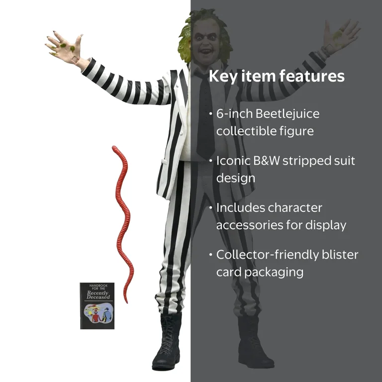NECA Cult Classics Icons Series 1 Action Figure Beetlejuice B&W