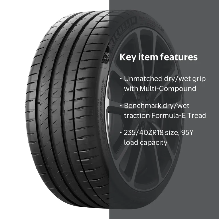 Michelin Pilot Sport 4 S Tire, 235/40ZR18/XL (95Y), Racing, Multi