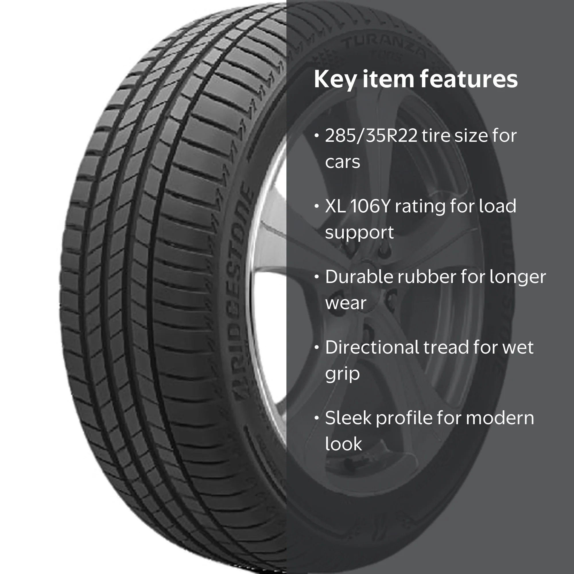Bridgestone Turanza T005 Summer 285/35R22 106Y XL Passenger Tire