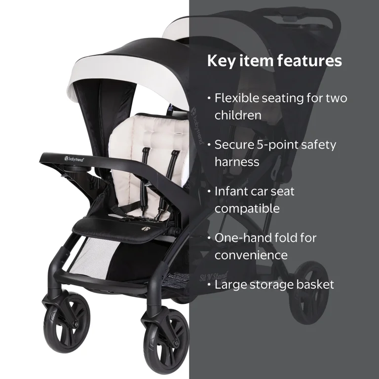 Baby Trend Sit N' Stand Double Stroller 2.0 DLX, Convertible