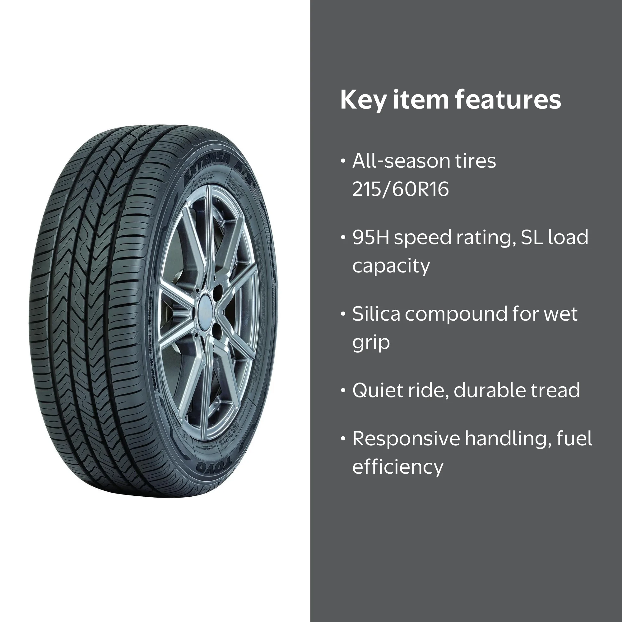 Toyo Extensa A/S II 215/60R16 95H All Season Tire, Size 215/60R16