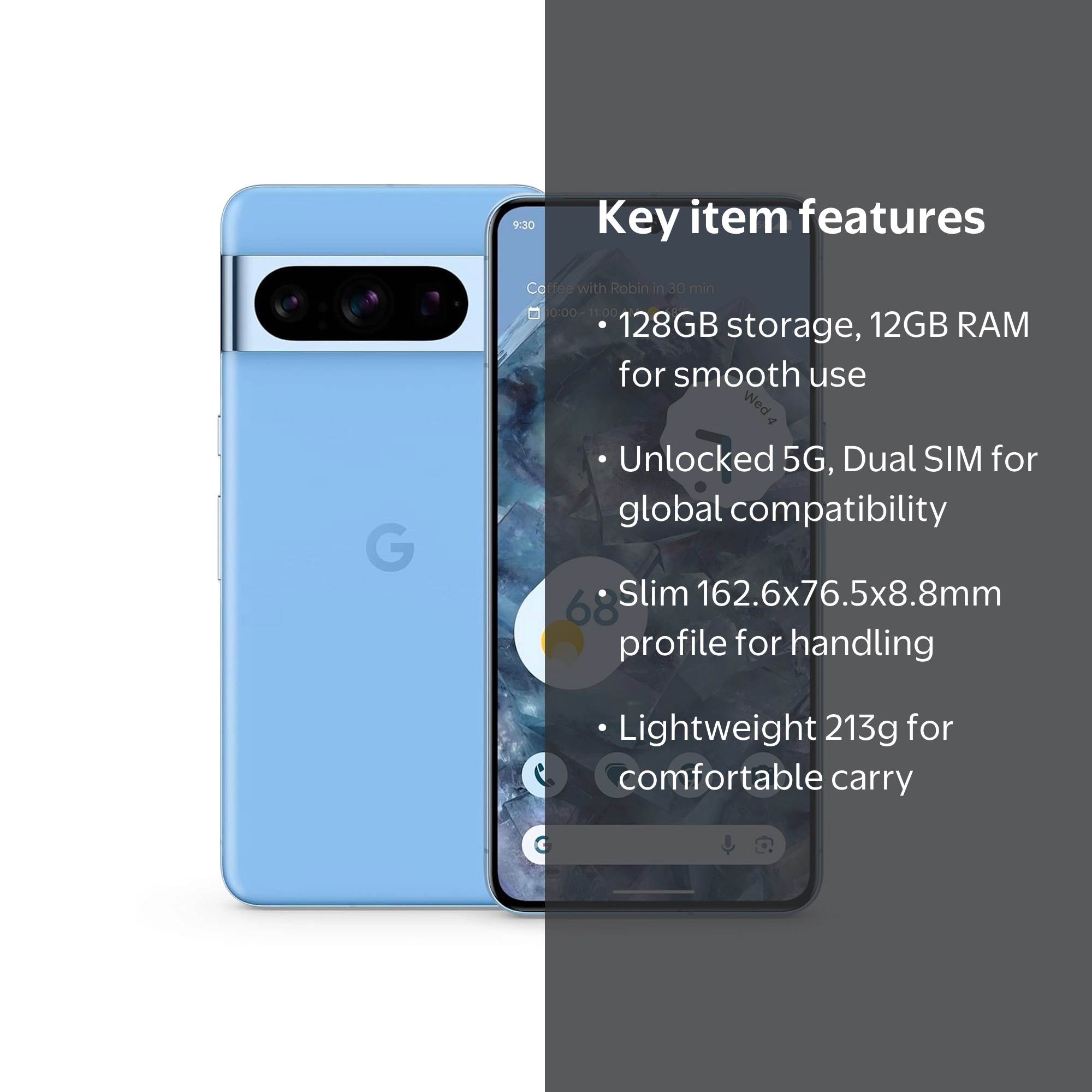 Google Pixel 8 Pro G1MNW 128GB 12GB RAM 5G DUAL SIM (US) Factory