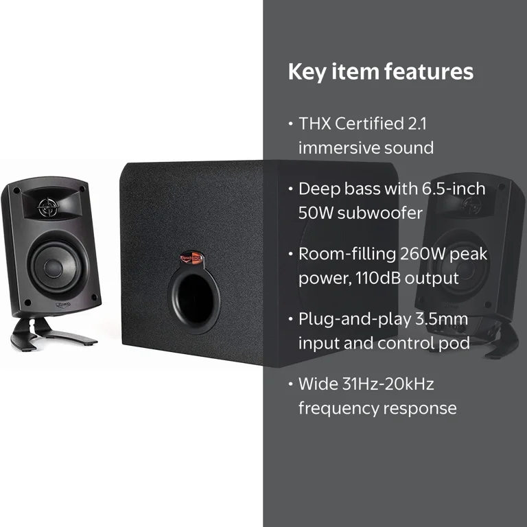 Klipsch ProMedia 2.1 THX Certified Computer Speaker System with