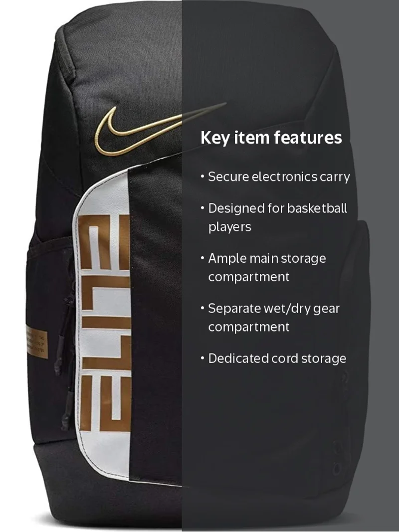Nike Elite Pro Hoops Backpack, Basketball Gear, Large Compartment