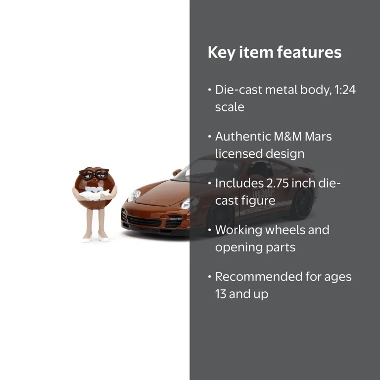 Jada Toys, 1:24 M&M's Hollywood Rides Porsche 911 with Brown
