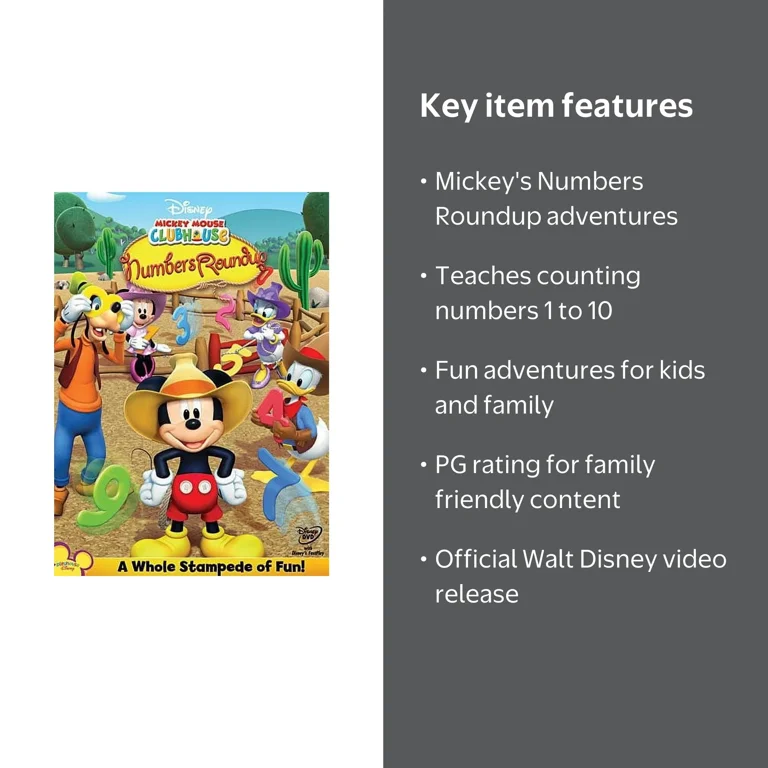 Disney, Kids & Family, Mickey's Numbers Roundup DVD, PG - Walmart.com