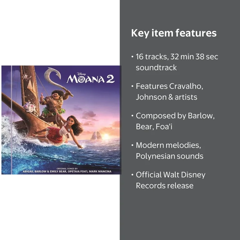 Walt Disney Records, Movie Soundtrack CD, Moana 2, 16 tracks