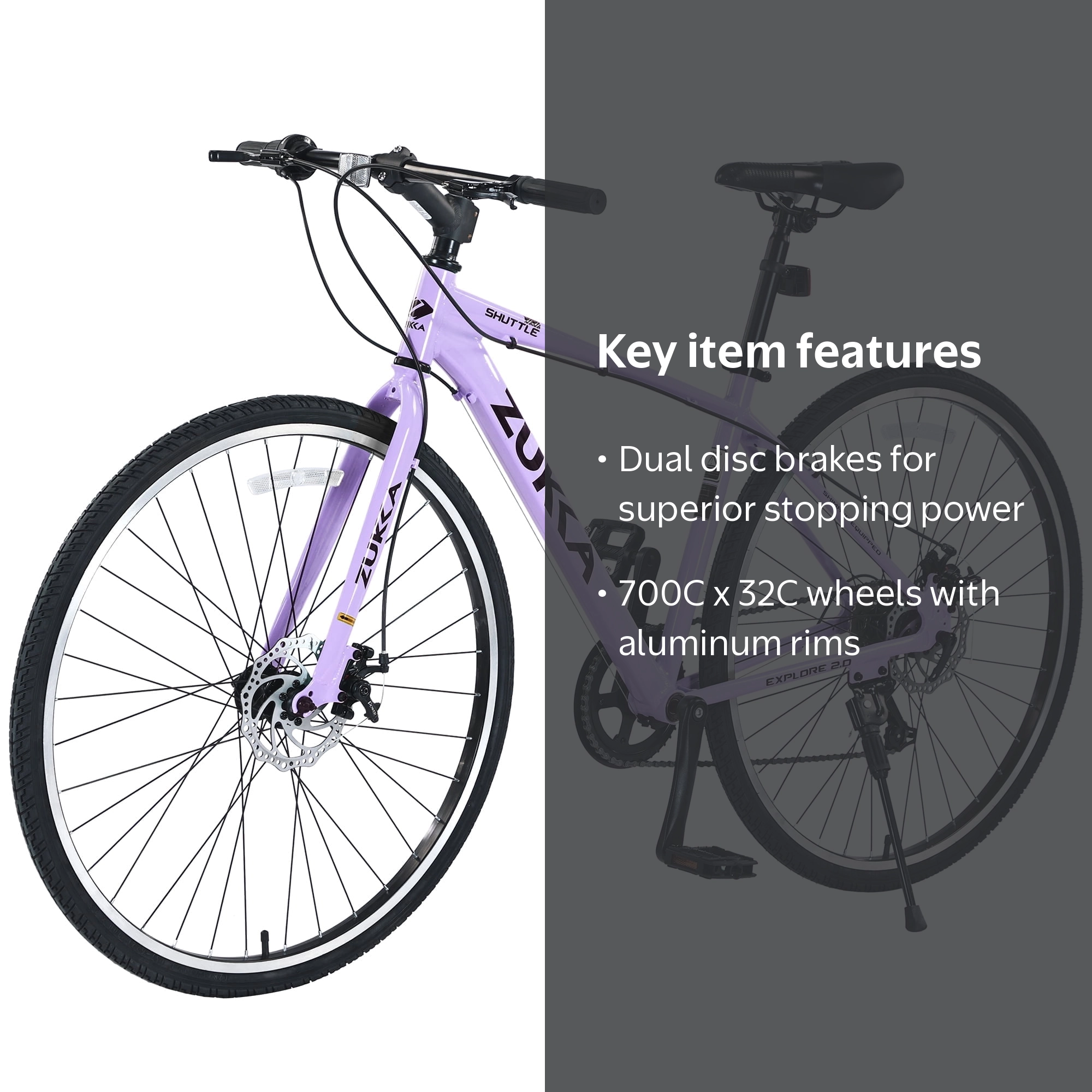 700C Hybrid Road Bike Shimano 7-Speed Adult Bike Steel Frame City