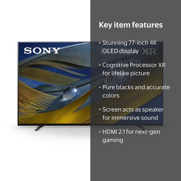 Sony 77” Class XR77A80J BRAVIA XR OLED 4K Ultra HD Smart Google TV