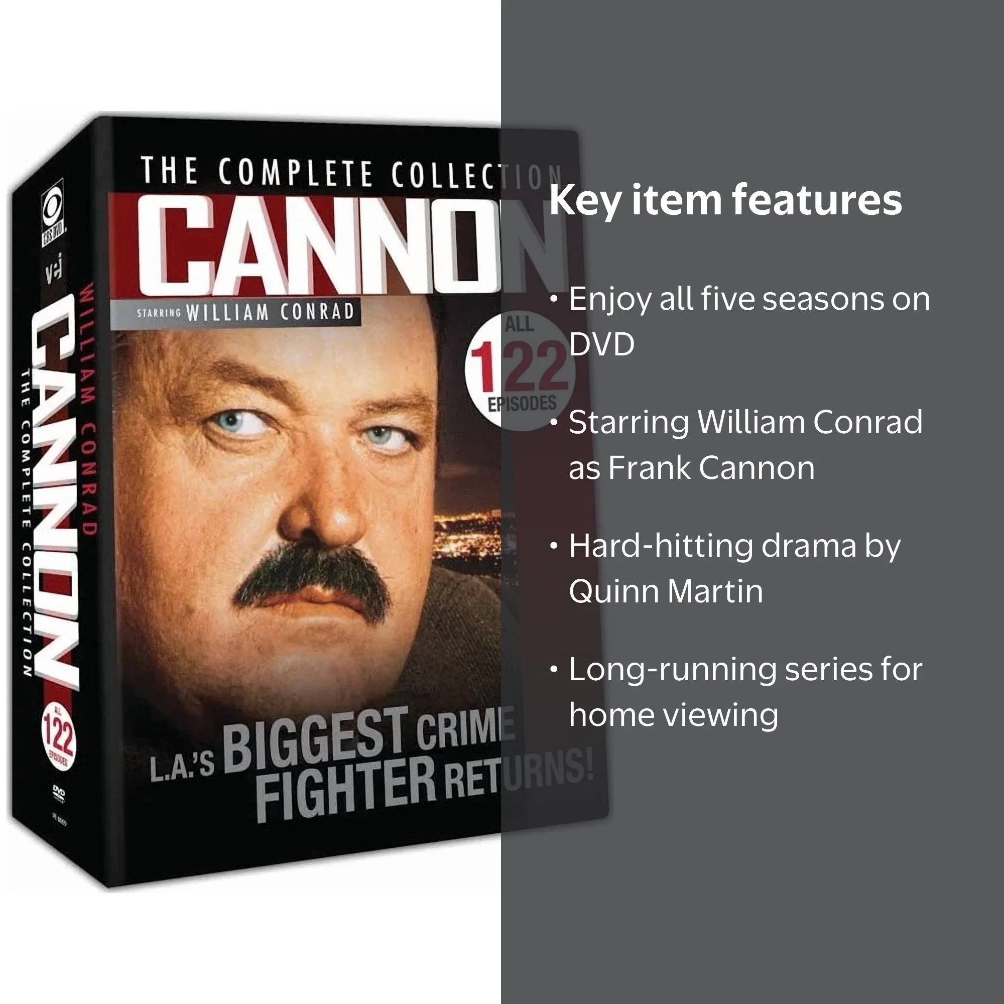 Cannon: Complete 5 Seasons Collection - Classic Action TV Show DVD