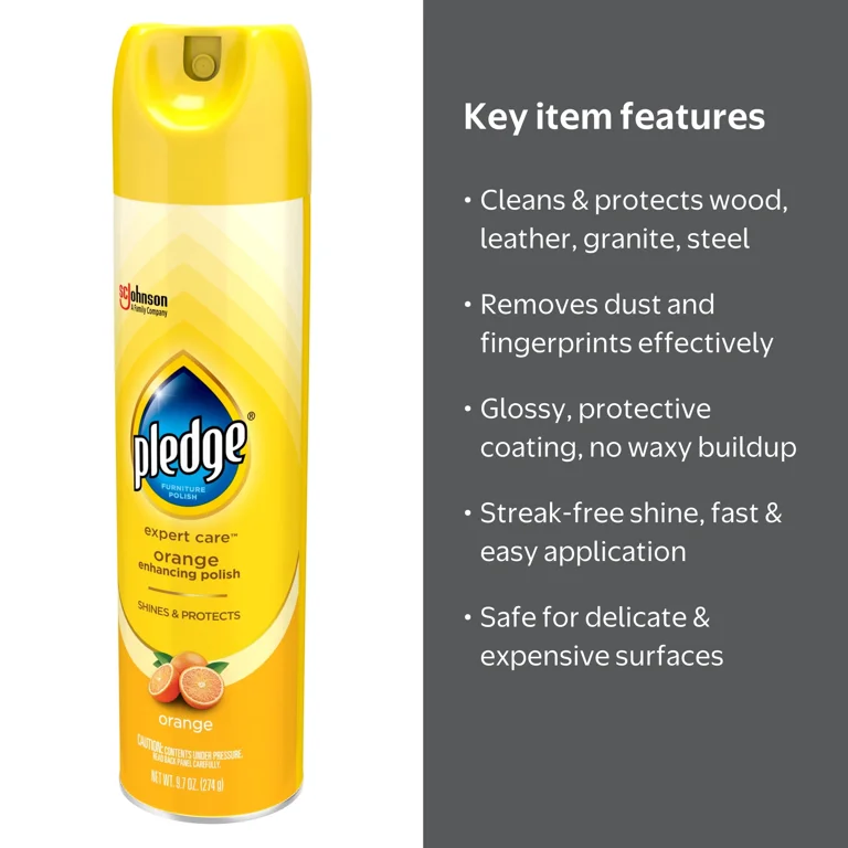 Pledge, Wood Polish, Aerosol, 9.7 oz, Orange Enhancing - Walmart.com