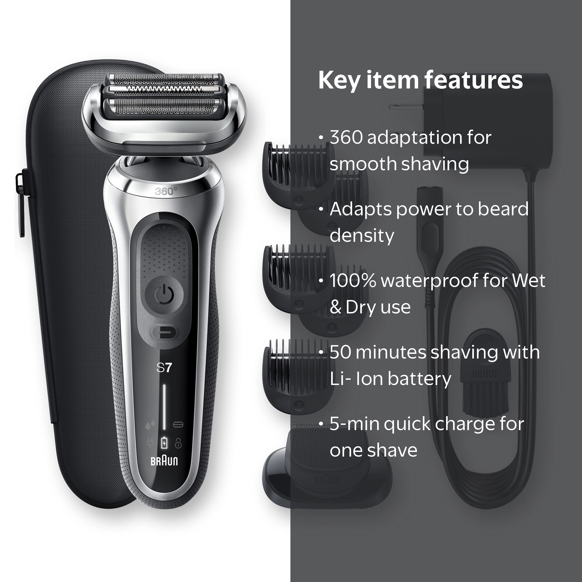 Braun Series 7 7025s Flex Portable Men's Shaving Machine