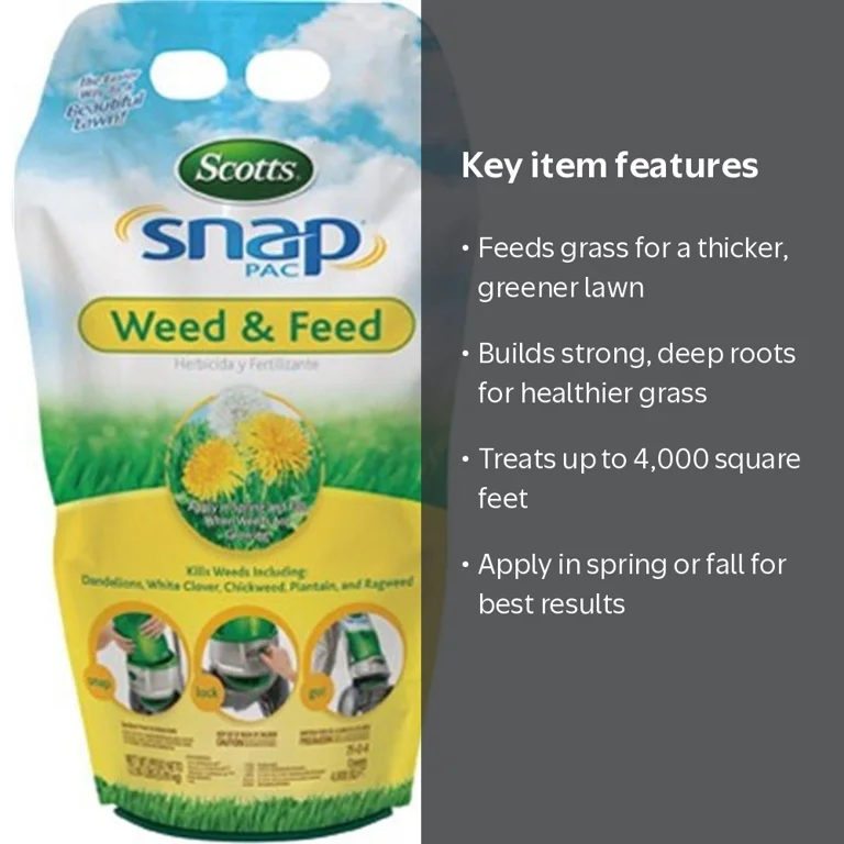 Scotts Snap Pac Weed & Feed, 12.8 lbs with kills dandelions